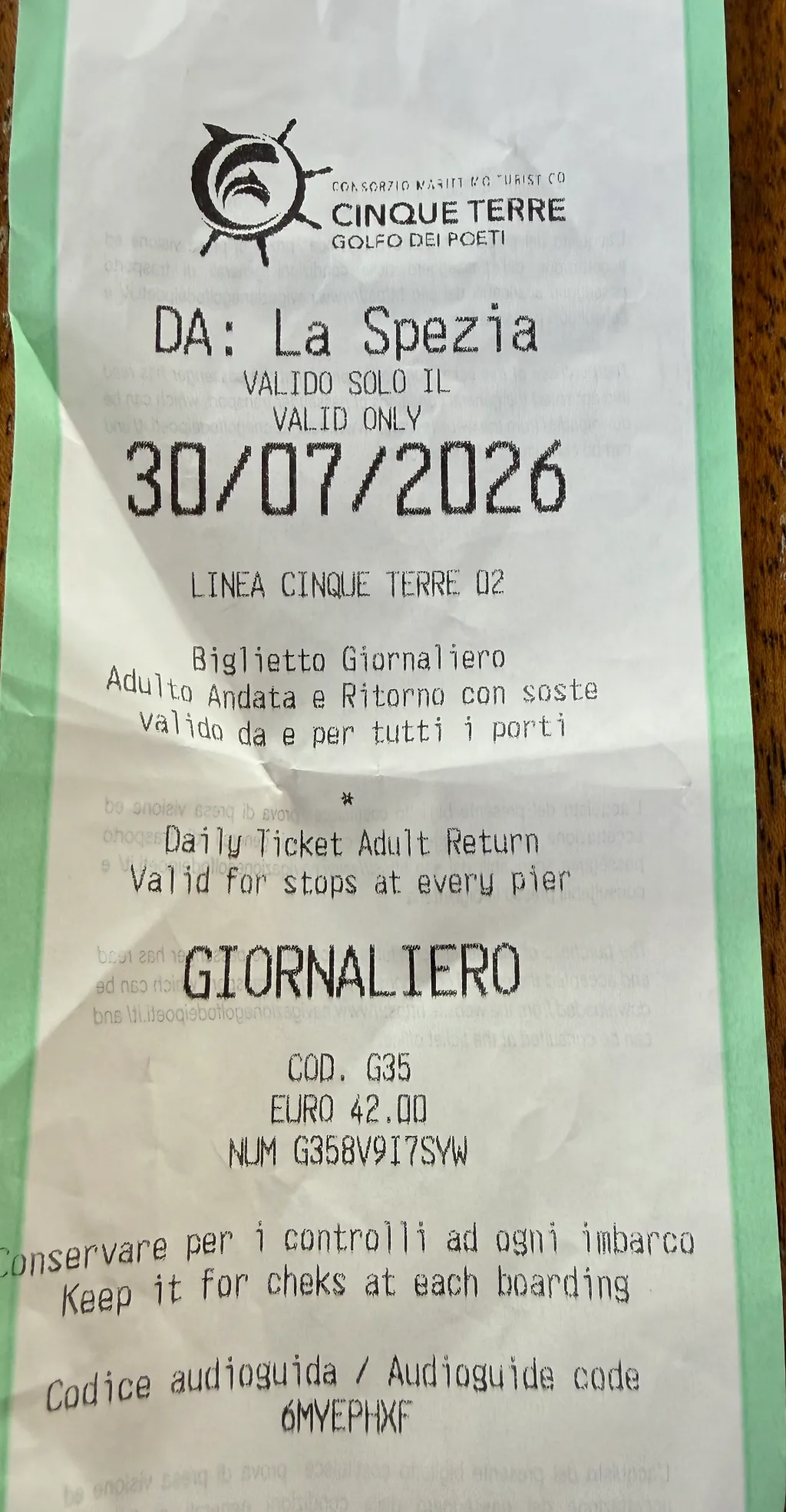 Tagesticket für eine Person